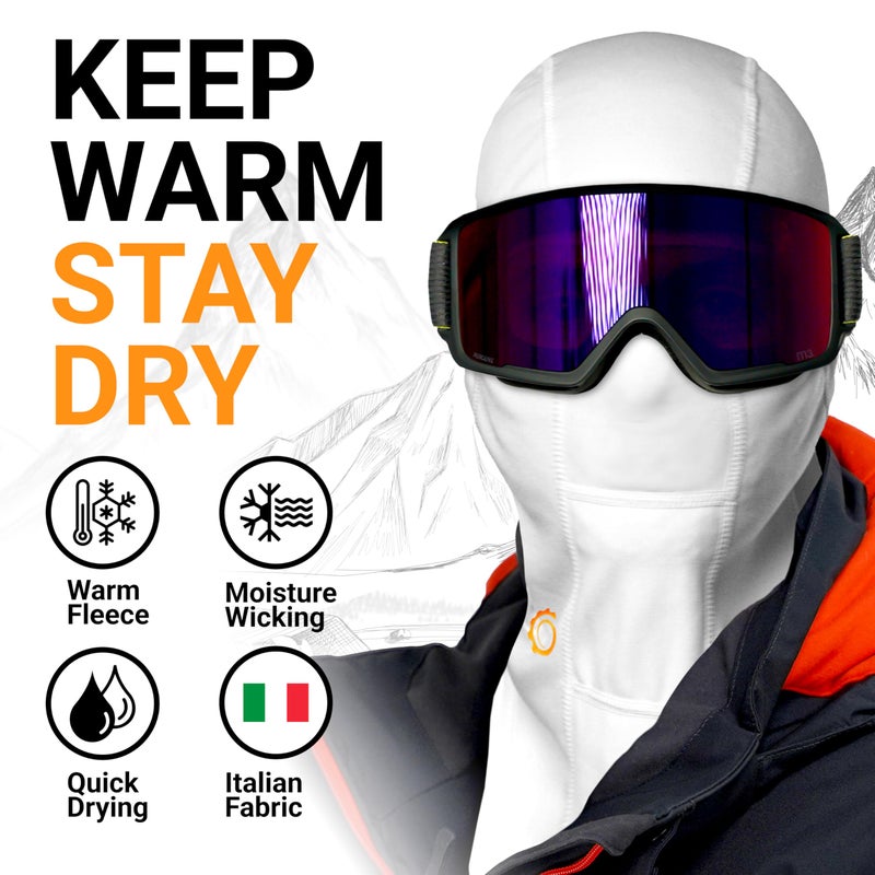 GearTOP Balaclava Ski Mask White - Super Roubaix Moisture-Wicking Winter Mask for Men and Women for Skiing, Snowboard, Motorcycle, Face Mask for Cold Weather Baklava Masks, PasamontaÃ±as para el Frio - Image 2